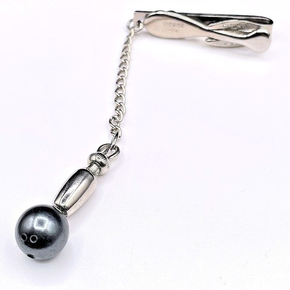 Vintage Silver Tone Jockey Riding Whip‎ Tie Clip Bar Equestrian Horse Racing